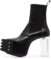 (Women) Rick Owens RO Grilled Calfskin Platform High-Heel Chelsea Boot 'Black' RP02B6843LCGGR-990 (Women) Rick Owens RO Grilled Calfskin Platform High-Heel Chelsea Boot 'Black' RP02B6843LCGGR-990