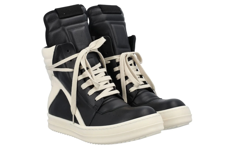 (W) Rick Owens RO High-Top 'Black and White Colorblock' 圖 2