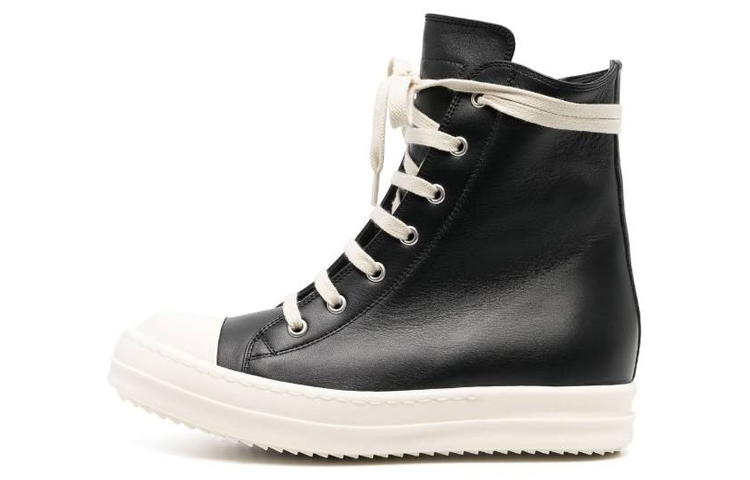 (Women) Rick Owens RO High-Top 'Black Leather' RP02B6890LPO-1111