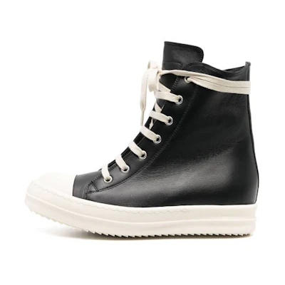 (W) Rick Owens RO High-Top 'Black Leather'