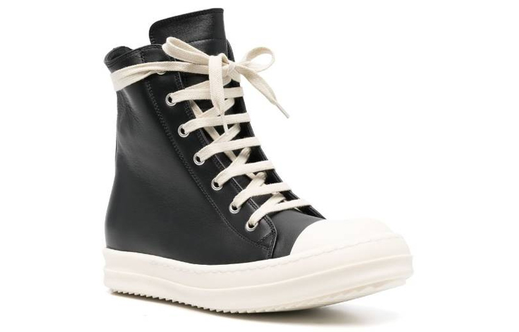(W) Rick Owens RO High-Top 'Black Leather' 圖 2