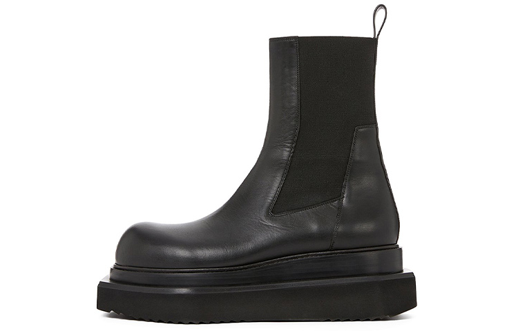 Buy 里克·欧文斯/RO 皮革 套穿厚底 短筒 切爾西靴 女款 黑色