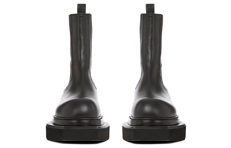 Lookbook 里克·欧文斯/RO 皮革 套穿厚底 短筒 切爾西靴 女款 黑色