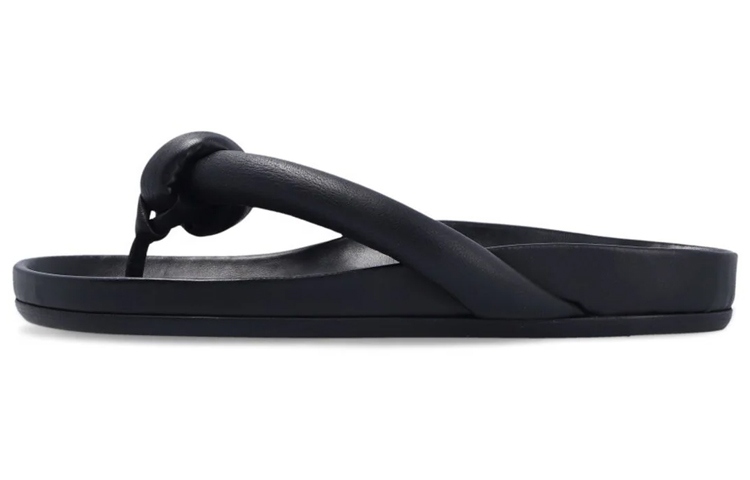(Women) Rick Owens RO Leather Padded Strap Slide Sandals 'Black' RP01B4839LLP-09