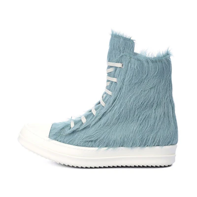 (W) Rick Owens RO Runway High-Top Sneaker 'Blue Fur Zip'