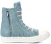 Order (Women) Rick Owens RO Runway High-Top Sneaker 'Blue Fur Zip' RO02B6890LHL-5611