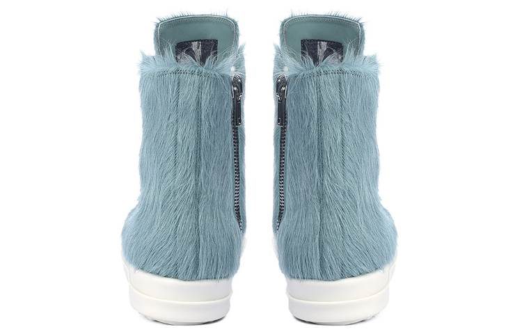 Shop (W) Sneaker Tinggi Rick Owens RO Runway 'Blue Fur Zip' RO02B6890LHL-5611