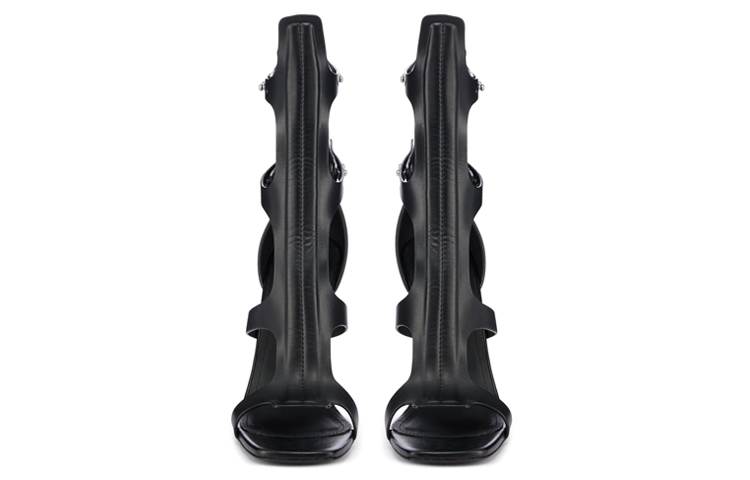 (W) Rick Owens RO Spartans 'Black Leather Metal Stud Open-Toe' 圖 3