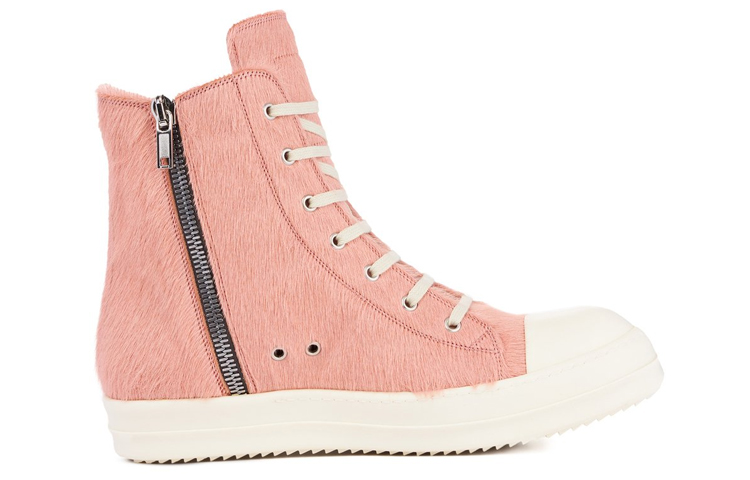 (W) Rick Owens Runway High-Top Sneaker 'Pink Fur Zip' 圖 2