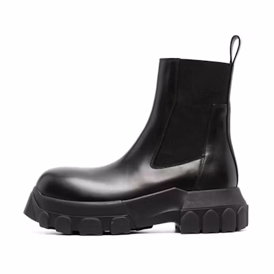 (W) Rick Owens Slip-On Chelsea Boot 'Black Calfskin'