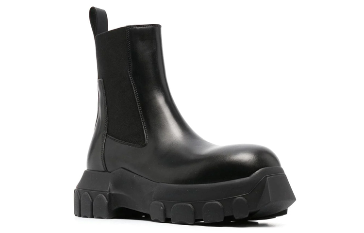 (W) Rick Owens Slip-On Chelsea Boot 'Black Calfskin' 圖 2