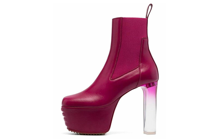 (W) Rick Owens Slip-On Chelsea Boots 'Purple Red'