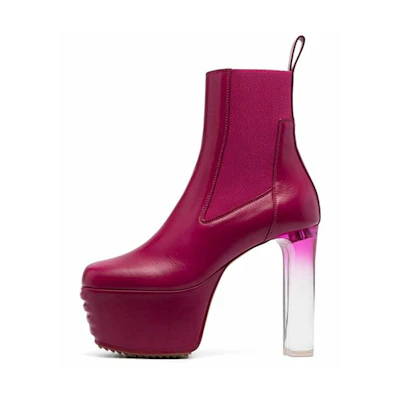 (W) Rick Owens Slip-On Chelsea Boots 'Purple Red'