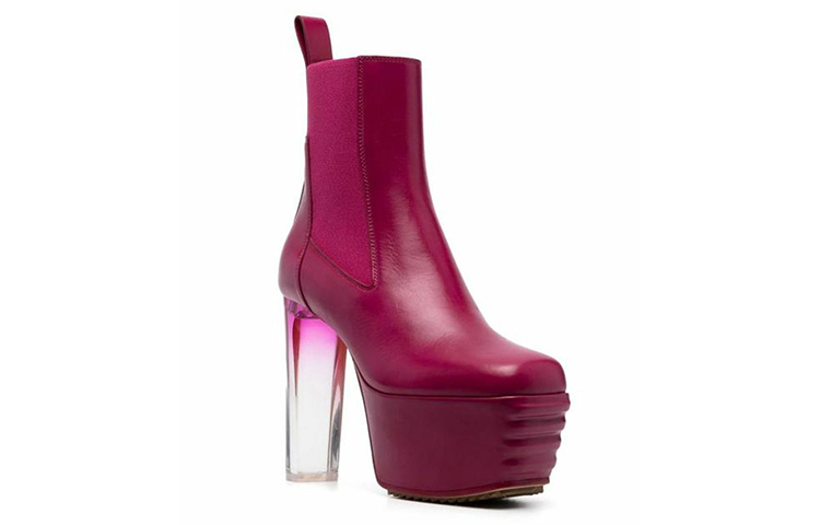 (W) Rick Owens Slip-On Chelsea Boots 'Purple Red' 圖 2