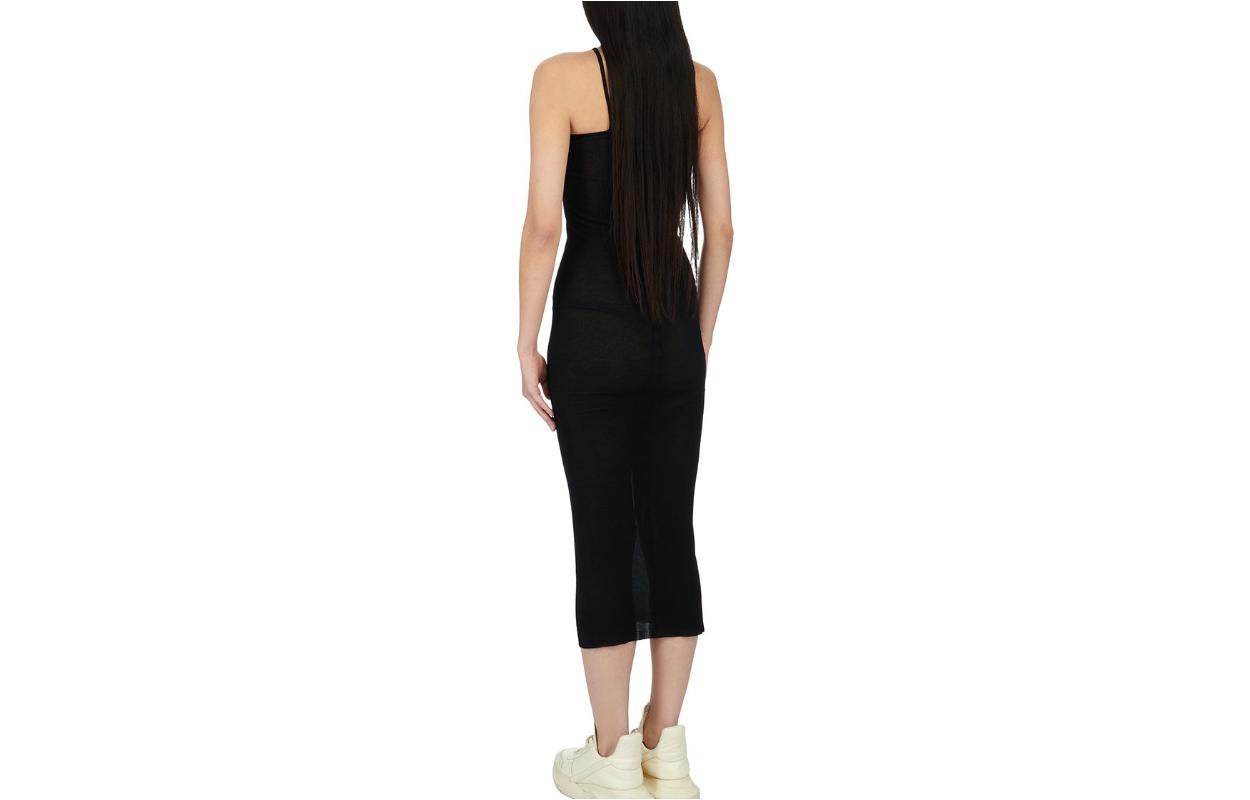 Lookbook (W) リックオーエンス シルクリブ ミディスリップドレス レディース ブラック RP01D2550RC-09