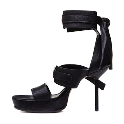 (W) Rick Owens SS20 Tecuatl Sandals 'Black Studded Heel'