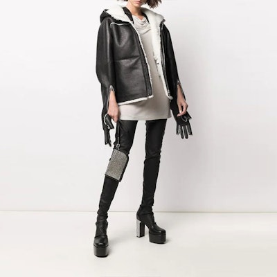 (W) RICK OWENS SS22 黑色手套袖連帽外套. RP02A7706LSHC-911 Lookbook (W) RICK OWENS SS22 黑色手套袖連帽外套. RP02A7706LSHC-911