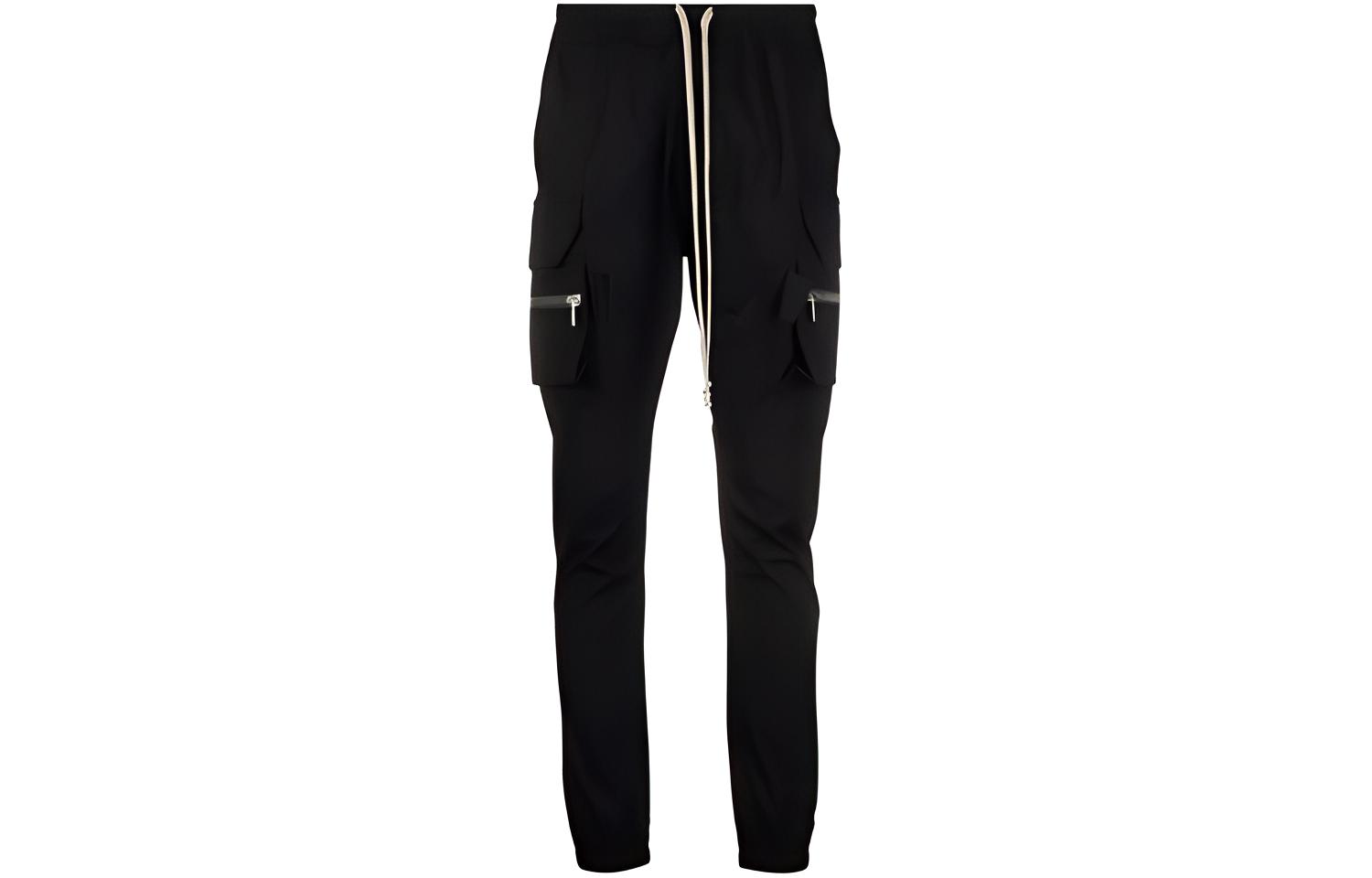 (Women) RICK OWENS SS22  Black Zipper Pocket Solid Detail Trousers RP01B4323TE-09