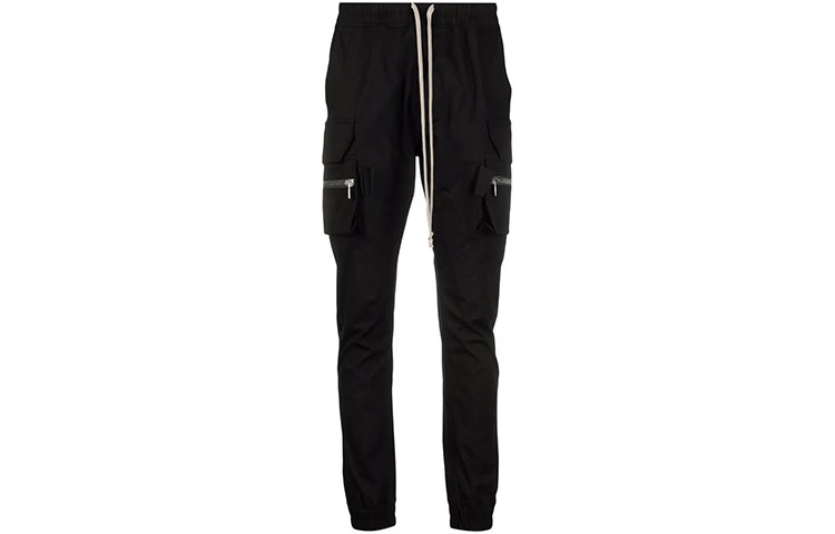 Order (W) RICK OWENS SS22 Seluar Hitam Zipper Poket Solid Terperinci RP01B4323TE-09