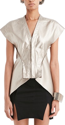 (Women) RICK OWENS SS22 Solid Sleeveless Tailored Vest Warm Silver. RP01B4709LLPM-98 Order (Women) RICK OWENS SS22 Solid Sleeveless Tailored Vest Warm Silver. RP01B4709LLPM-98
