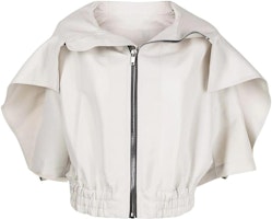 (Women) RICK OWENS SS22 White Cropped Zip Jacket Short Sleeve. RP21S3736TR61 (Women) RICK OWENS SS22 White Cropped Zip Jacket Short Sleeve. RP21S3736TR61