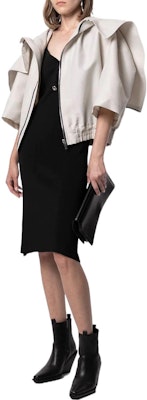 (W) RICK OWENS SS22 Jaket Putih Pendek Lengan Pendek dengan Zip. RP21S3736TR61 Lookbook (W) RICK OWENS SS22 Jaket Putih Pendek Lengan Pendek dengan Zip. RP21S3736TR61