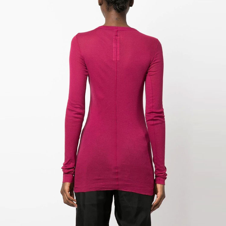 Shop (W) リック・オウエンス SS23 無地 クルーネック 長袖Tシャツ ピンク RP01C5202MR-23