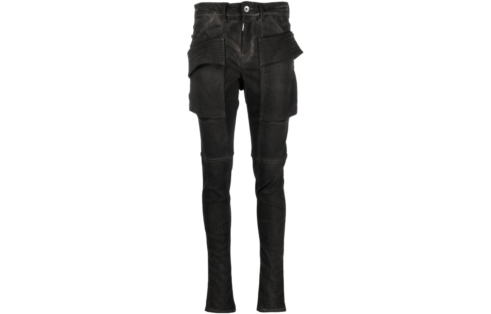 Order (W) RICK OWENS SS23 皮帶細節緊身牛仔褲 女款 黑色 DS01C6312SDK-78