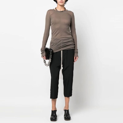 (W) RICK OWENS SS23 Seluar Tinggi Pinggang Hitam Untuk Wanita RP01C5303CC-09 Lookbook (W) RICK OWENS SS23 Seluar Tinggi Pinggang Hitam Untuk Wanita RP01C5303CC-09