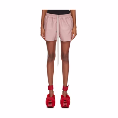 (Women) Rick Owens SS24 Side-Slit Mid-Waist Casual Shorts Gray Pink RO01D2387LLP-63