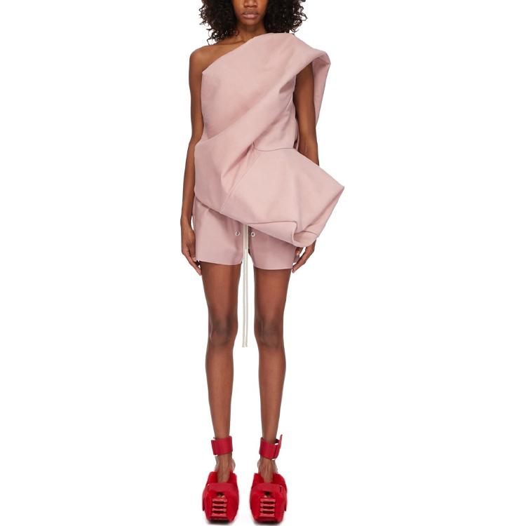 Shop (W) Rick Owens SS24 側開衩中腰休閒短褲 灰粉色 RO01D2387LLP-63