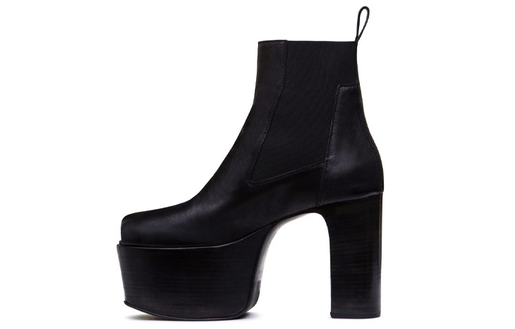 (W) Rick Owens Tecuatl RAM Leather Ankle Boots 'Black'