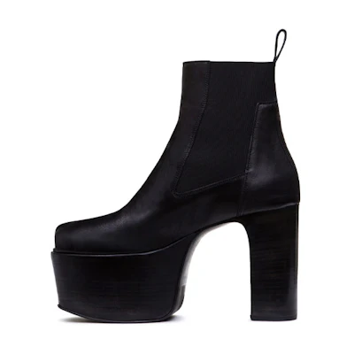 (W) Rick Owens Tecuatl RAM Leather Ankle Boots 'Black'