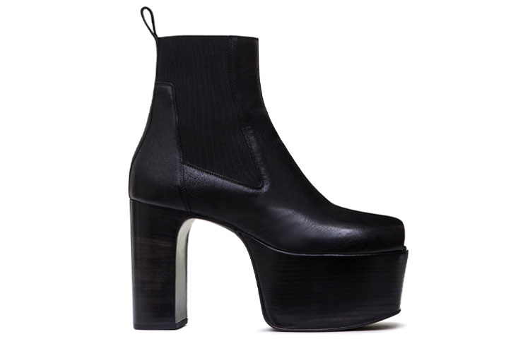 (W) Rick Owens Tecuatl RAM Leather Ankle Boots 'Black' 圖 2