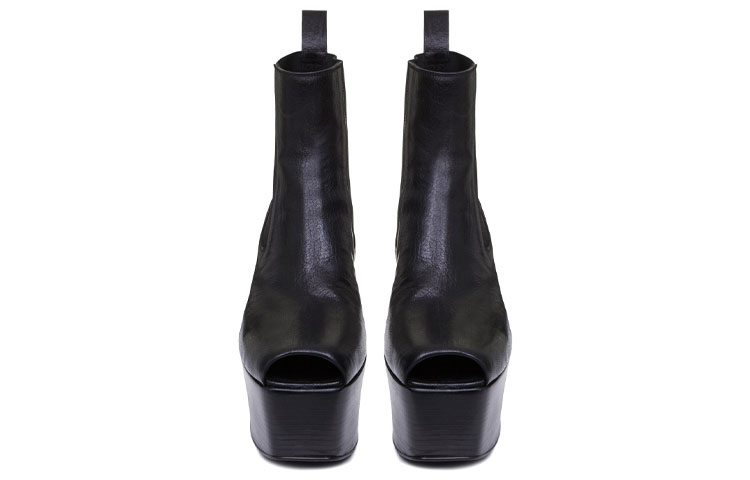 (W) Rick Owens Tecuatl RAM Leather Ankle Boots 'Black' 圖 3