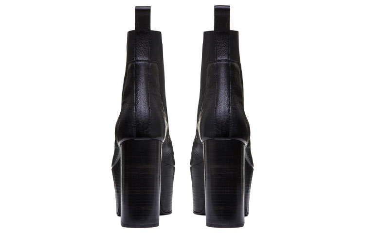 (W) Rick Owens Tecuatl RAM Leather Ankle Boots 'Black' 圖 4