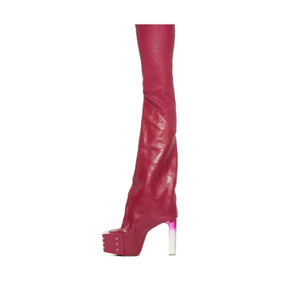 (W) Rick Owens Thigh High Sock Boot 'Pink'
