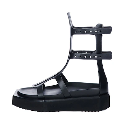 (W) Rick Owens Turbo Cyclops Spartan 'Black Calfskin Open-Toe'