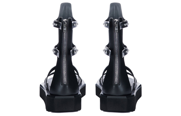 Shop 瑞克歐文斯/Ro Turbo 獨眼怪 斯巴達 小牛皮 露趾 時尚涼鞋 女款 黑色