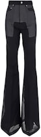 (Women) Rick Owens Women’s Black Colorblock Slim Fit Zipper Flare Casual Pants RP01D2329OR-09 (Women) Rick Owens Women’s Black Colorblock Slim Fit Zipper Flare Casual Pants RP01D2329OR-09