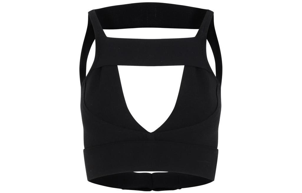 (Women) RICK OWENS Women’s Black Solid Square Neck Sleeveless Crop Top Bustier. RP01C5678K-ST