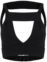 (Women) RICK OWENS Women’s Black Solid Square Neck Sleeveless Crop Top Bustier. RP01C5678K-ST (Women) RICK OWENS Women’s Black Solid Square Neck Sleeveless Crop Top Bustier. RP01C5678K-ST