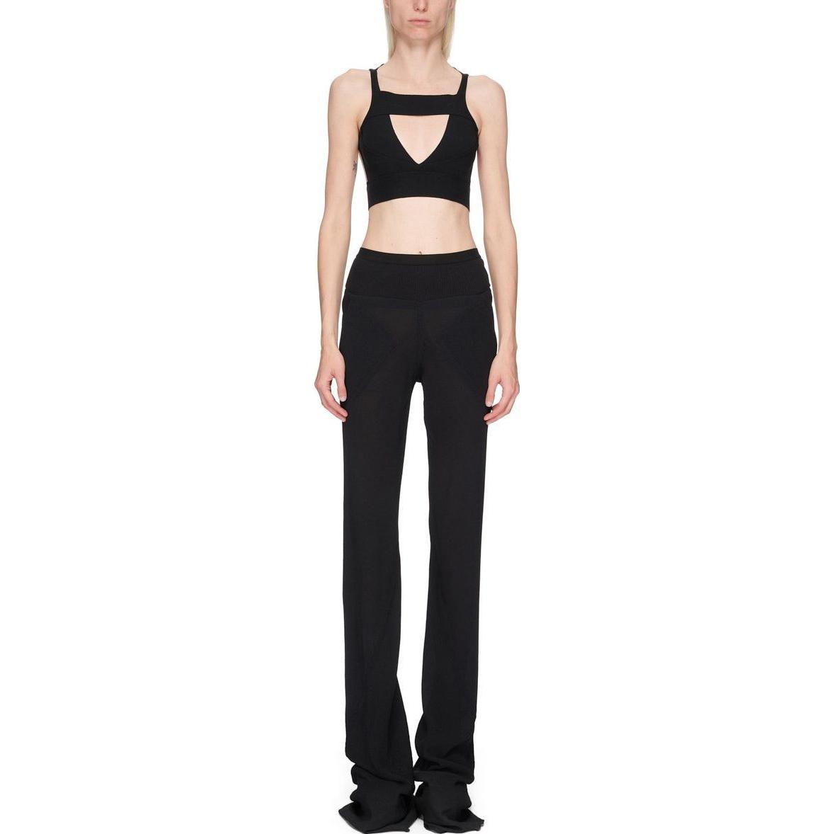 Lookbook (W) 릭 오웬스 여성 블랙 스퀘어넥 민소매 크롭탑 뷔스티에. RP01C5678K-ST