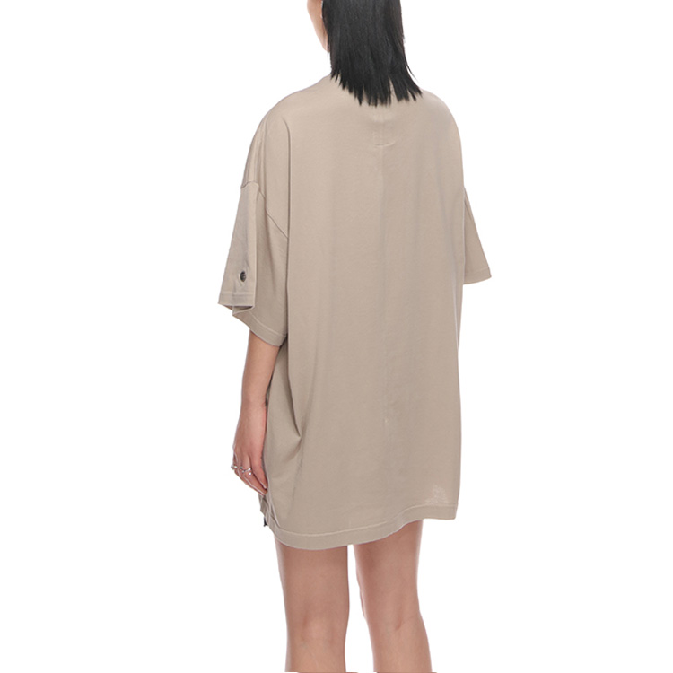 Purchase (W) 릭 오웬스 x 챔피언 SS22 로고 베이지 자수 티셔츠. CW01B5375-08