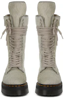 Lookbook Dr.Martens/馬汀博士 x RICK OWENS/RO 牛皮 真毛皮 時尚短靴 女款 珍珠色