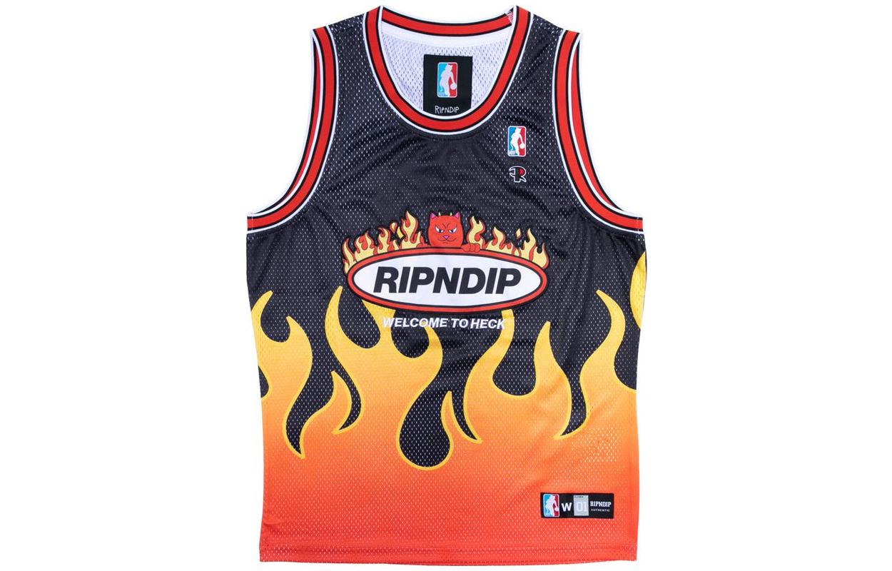 RIPNDIP SS23 Flame Graphic Tank Top Black RND9011