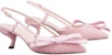 (Women) Roger Vivier 5.5cm 'Pink Fabric Bow Slingback Kitten Heels' RVW63836510SKJ1K47