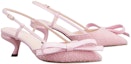 Order (Women) Roger Vivier 5.5cm 'Pink Fabric Bow Slingback Kitten Heels' RVW63836510SKJ1K47