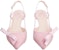 (Women) Roger Vivier 5.5cm 'Pink Fabric Bow Slingback Kitten Heels' RVW63836510SKJ1K47