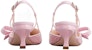 (Women) Roger Vivier 5.5cm 'Pink Fabric Bow Slingback Kitten Heels' RVW63836510SKJ1K47